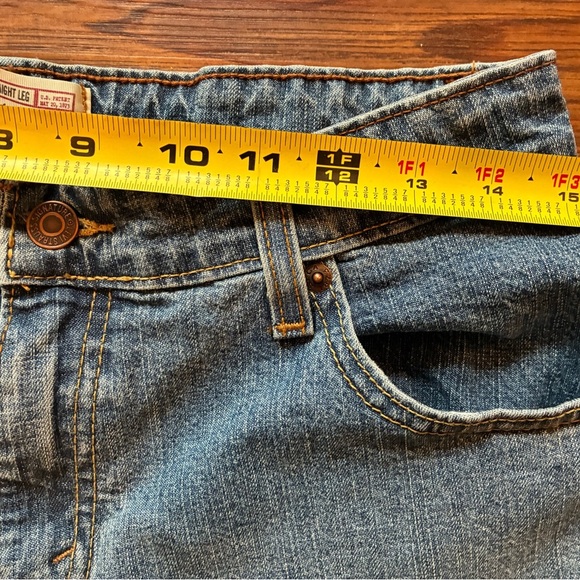 Y2K Levi Strauss Signature Jeans 10M Mid Rise Straight Leg Blue Stretch Denim - Picture 3 of 11